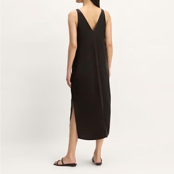 NEW The TENCEL Midi Slip Dress Black Size 6 - Picture 5 of 6